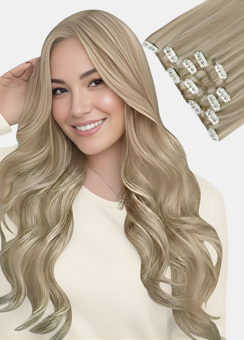 18" Clip Ins Human Hair Extensions – 120g, 5 Pieces | Full Head, Easy DIY Fit