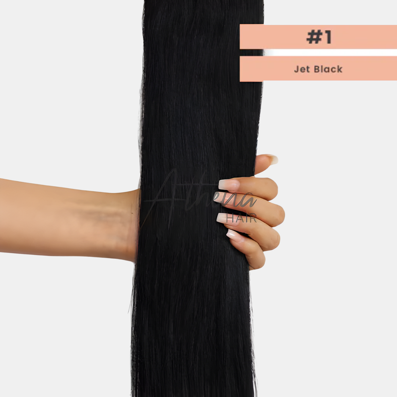 #1 Jet Black I Tip 14inch 0.5g training Hair (25 Strands)