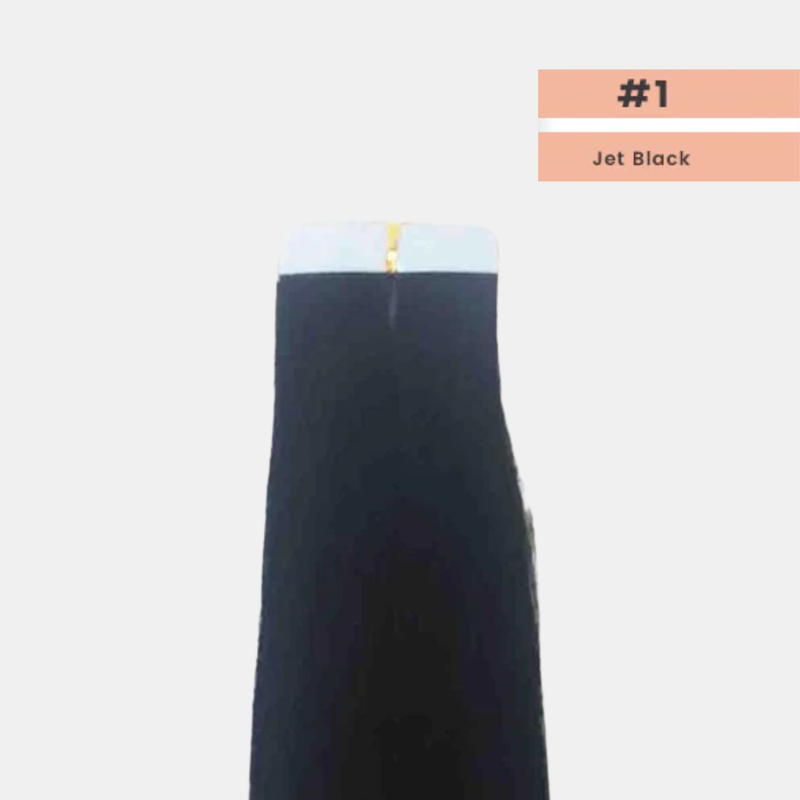 #1 Jet Black Tape training Hair 14inch (10pc)