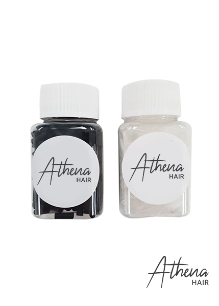 Professional Black & Clear Shrink Tubes for Hair Extensions