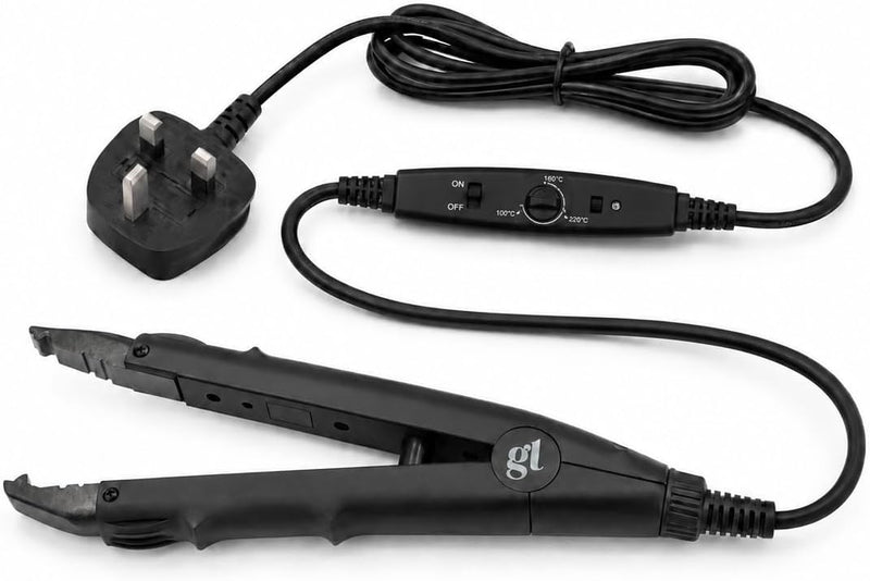 GL Professional Keratin & Fusion Heat Connector for Hair Extensions | Compatible Hairextensions K-Tip & U-Tip/Nail-Tip bonds. Adjustable 100-220C dial. 2.5m cable.