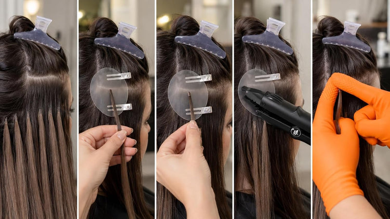GL Professional Keratin & Fusion Heat Connector for Hair Extensions | Compatible Hairextensions K-Tip & U-Tip/Nail-Tip bonds. Adjustable 100-220C dial. 2.5m cable.