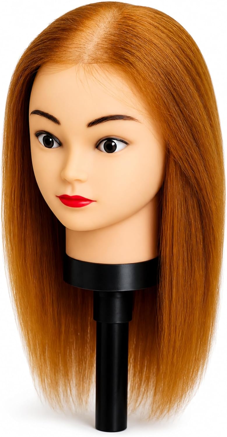 Athena Hair Mesh Integration Training Mannequin Head – 60% Human Hair & 40% High-Grade Fibre for Hair Loss System & Replacement Practice