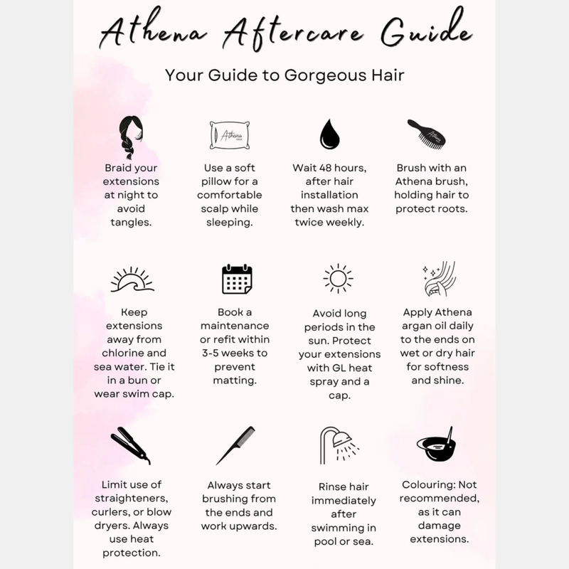 Athena Aftercare Advice Card x 10