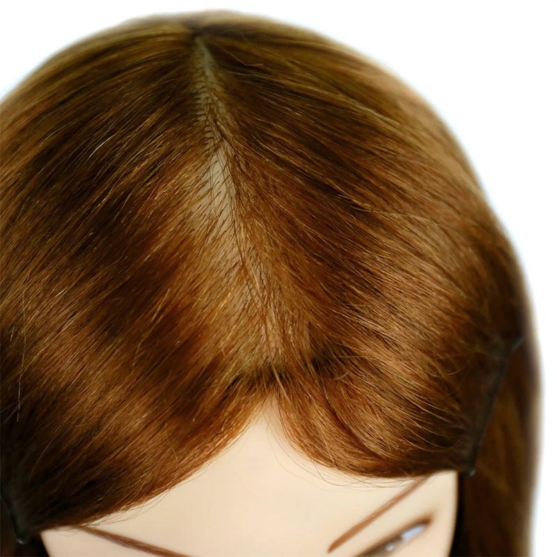 GL Hair 16” Hairdressing Training Mannequin Head – Mixed Human & High-Grade Fibre Hair for Hair Extension, Braiding, Cutting (Golden Brown (16inch)